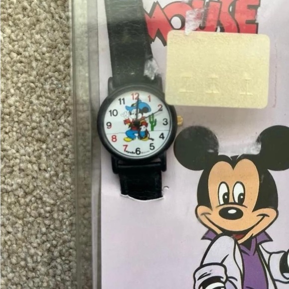 Vtg  80s Walt Disney Apollo Mickey Mouse Watch Boxed Cowboy Cactus - Picture 5 of 6